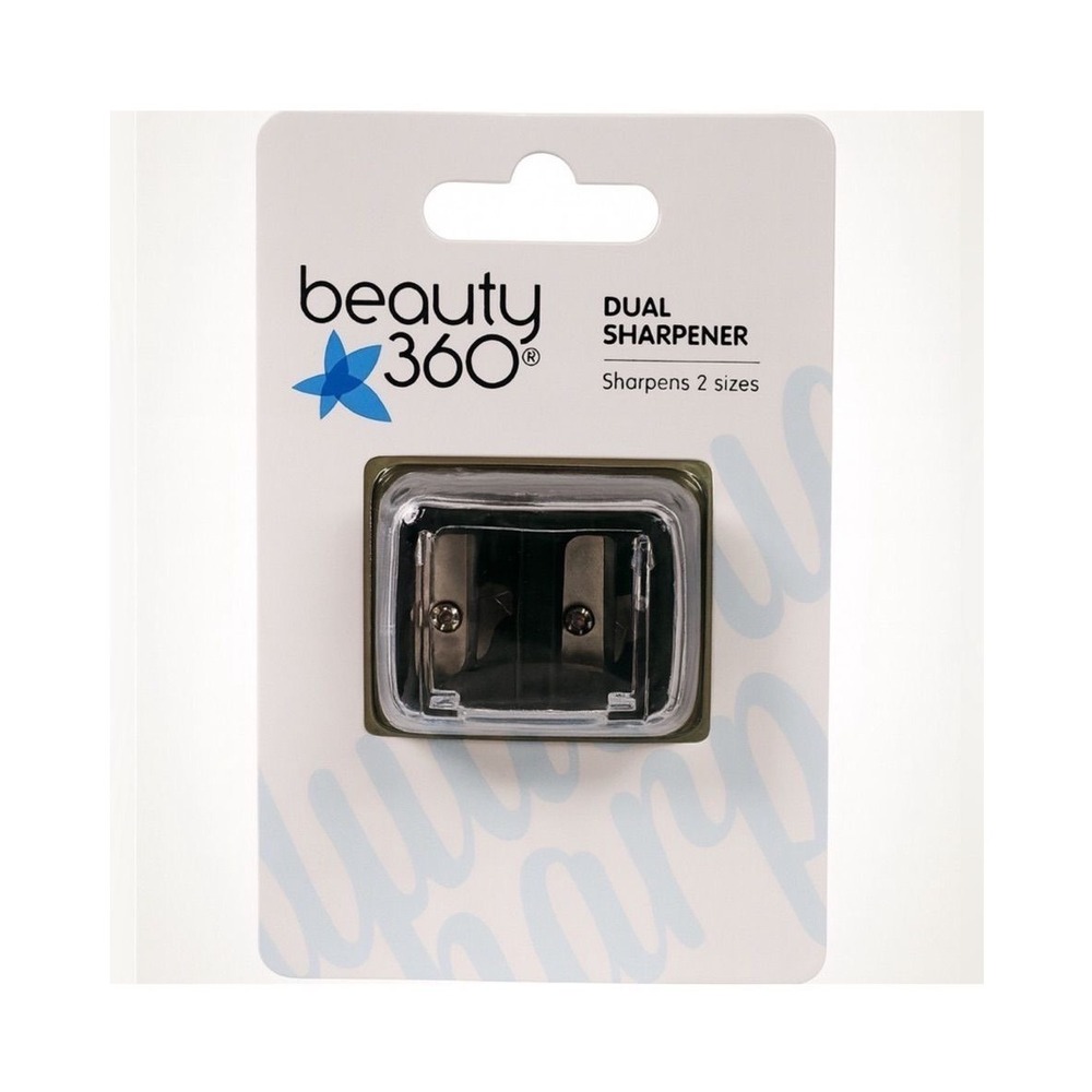 Beauty 360 Dual Cosmetic Pencil Sharpener for Eyeliner Lip Brow New NIP